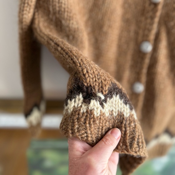 Rare True Vintage 1950’s Icelandic Fair Isle Sweater Aberdeen Jumper Cardigan - Picture 4 of 6